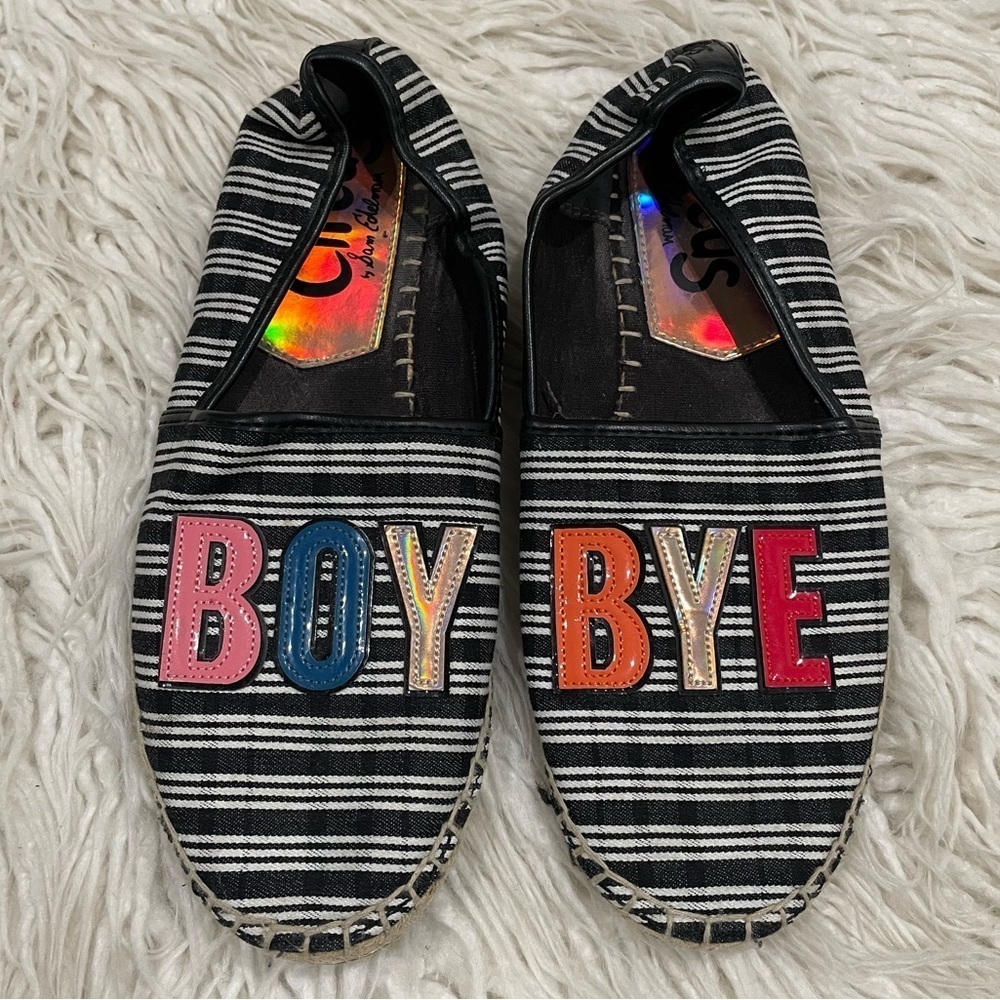 CIRCUS by Sam Edelman Leni-29 Beyonce Boy Bye Striped Espadrille Flats EUC 7.5